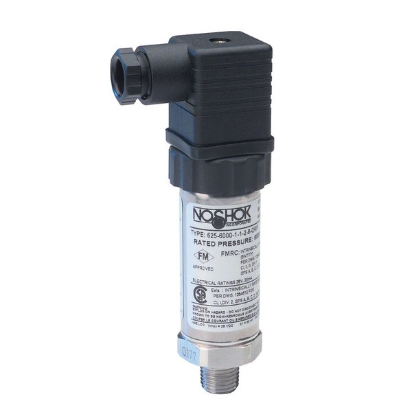 Noshok Pressure Transmitter, -30 inHg to 0 psig, 0.25% Accuracy (BFSL), 4 mA to 20 mA Output, 1/2 NPT Male, M12 x 1 (4 Pin) 625-30vac-1-1-8-25